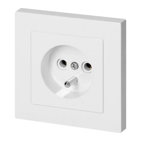 Gniazda-pojedyncze-podtynkowe - gniazdo pojedyncze w białej ramce kontakt z bolcem pt-16m malta abex 
