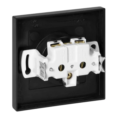 Gniazda-pojedyncze-podtynkowe - gniazdo elektryczne pojedyncze czarny mat kontakt z bolcem pt-16m malta abex 