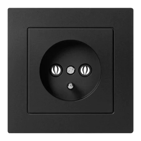 Gniazda-pojedyncze-podtynkowe - gniazdo elektryczne pojedyncze czarny mat kontakt z bolcem pt-16m malta abex 