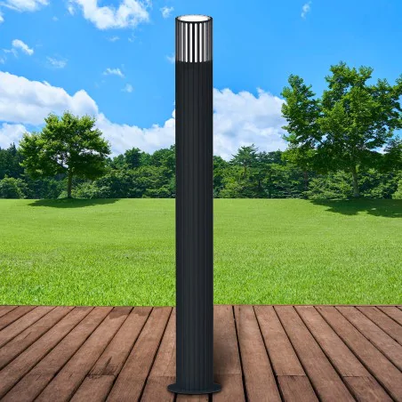 Slupki-ogrodowe - lampa ogrodowa stojąca 90 słupek do ogrodu grafitowy e27 kuusamo goldlux 