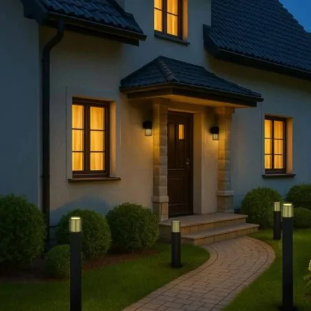 Slupki-ogrodowe - lampa ogrodowa stojąca 90 słupek do ogrodu grafitowy e27 kuusamo goldlux 