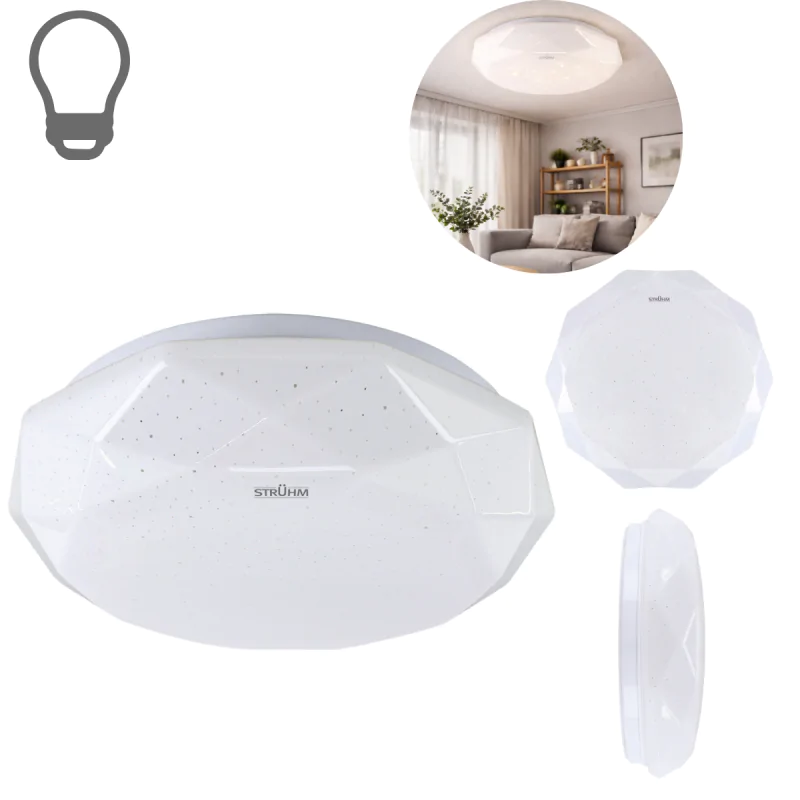 Plafony - plafoniera sufitowa biała na żarówkę e27 z efektem gwieździstego nieba kamila c ideus firmy IDEUS - STRUHM 