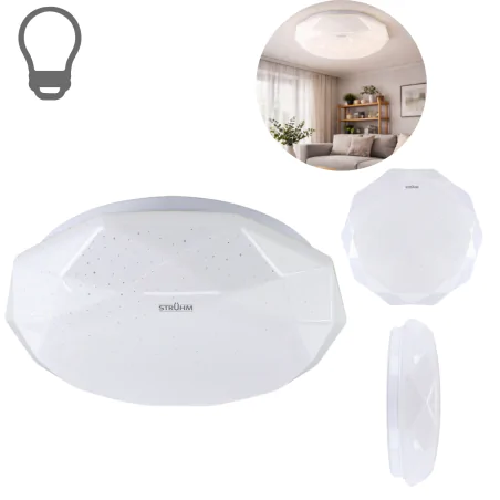 Plafony - plafoniera sufitowa biała na żarówkę e27 z efektem gwieździstego nieba kamila c ideus 