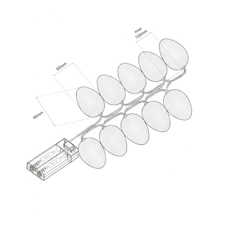 Swiecace-kule-i-girlandy - girlanda wielkanocna led białe jaja jajka świecące dekoracja na stół eko-light 
