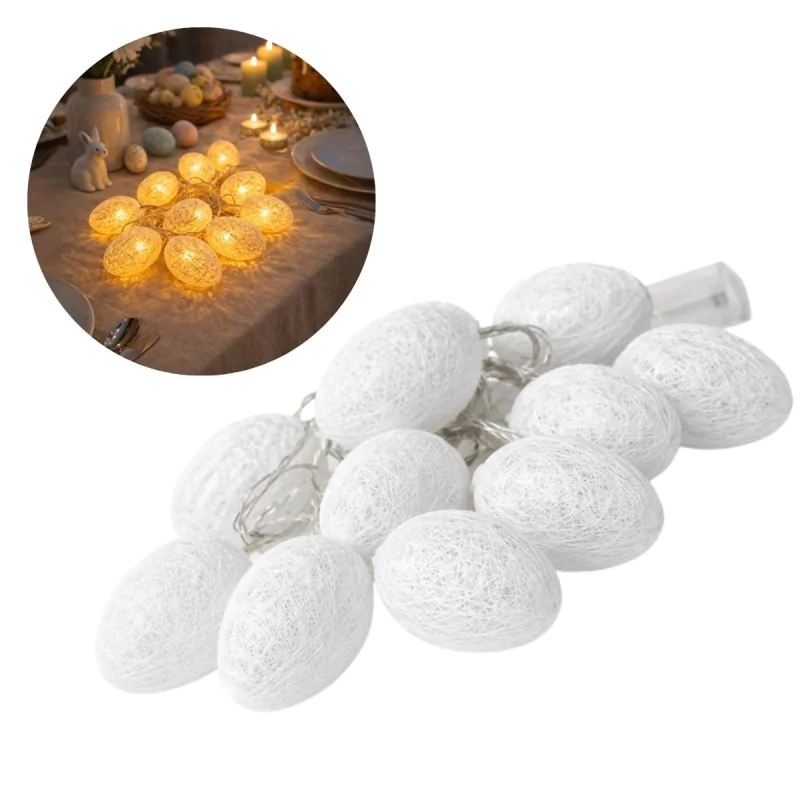 Swiecace-kule-i-girlandy - girlanda wielkanocna led białe jaja jajka świecące dekoracja na stół eko-light firmy EKO-LIGHT 