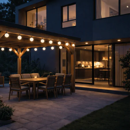 Swiecace-kule-i-girlandy - girlanda solarna do ogrodu 3,8m z ciepłym światłem mulga ideus 