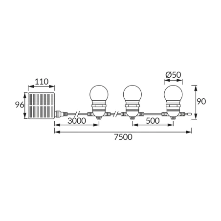 Swiecace-kule-i-girlandy - girlanda solarna ogrodowa kolorowa 7,5m 10 żaróweczek taipan ideus 