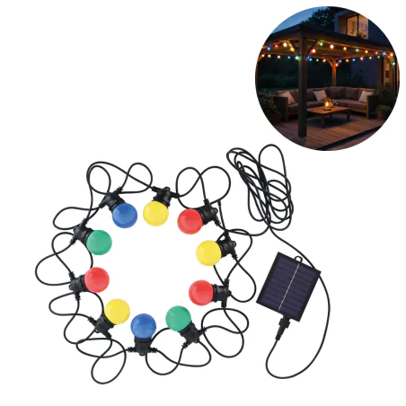 Swiecace-kule-i-girlandy - girlanda solarna ogrodowa kolorowa 7,5m 10 żaróweczek taipan ideus 