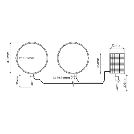 Lampy-solarne - lampa solarna nowoczesna koło oświetlenie 2 okręgi do ogródka eko2360 eko-light 