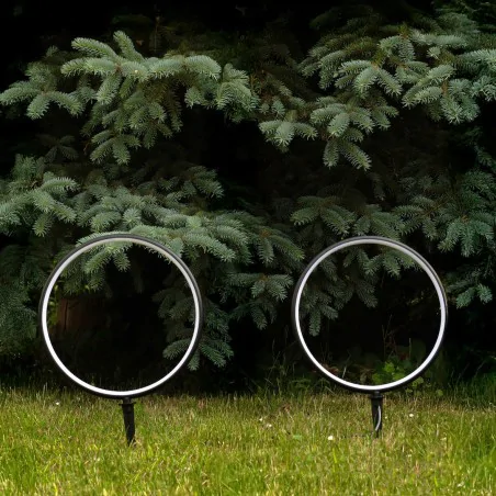 Lampy-solarne - lampa solarna nowoczesna koło oświetlenie 2 okręgi do ogródka eko2360 eko-light 