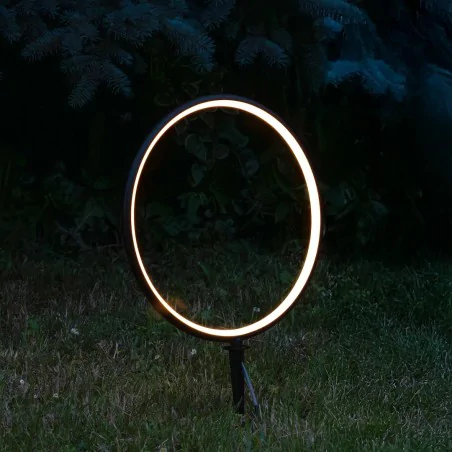 Lampy-solarne - lampa solarna nowoczesna koło oświetlenie 2 okręgi do ogródka eko2360 eko-light 