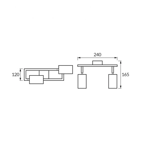 Lampy-sufitowe - lampa 2 tuby loftowa gu10 oprawa sufitowa hubert ideus 