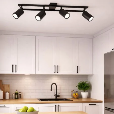 Lampy-sufitowe - oświetlenie sufitowe do kuchni lampa 4 tuby gu10 hubert ideus 