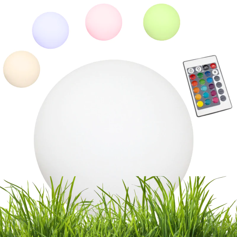 Lampy-kule-ogrodowe - lampa solarna kula do ogrodu naziemna o średnicy 30cm sterowana pilotem kolorowe światło vo1926 volteno firmy VOLTENO 