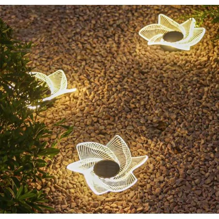 Lampy-solarne - lampka solarna kwiat led do ogrodu lampa wbijana w ziemię kwiatek lvt 