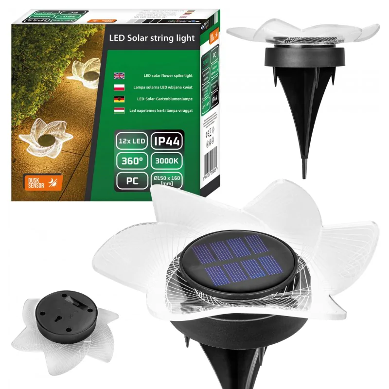 Lampy-solarne - lampka solarna kwiat led do ogrodu lampa wbijana w ziemię kwiatek lvt firmy LVT 
