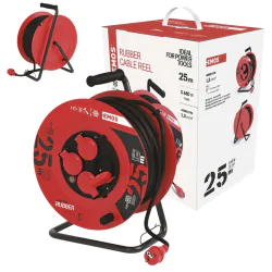 Przedluzacze-bebnowe - przedłużacz zwijany gumowy - 4 gniazda, 3x1,5, 25m p084251 emos - 1908242503