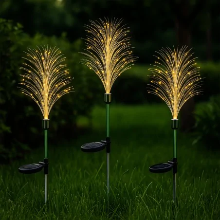 Lampy-solarne - lampka solarna wbijana trawa led lampa do ogródka świecąca trawka lvt 