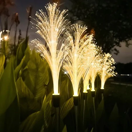 Lampy-solarne - lampka solarna wbijana trawa led lampa do ogródka świecąca trawka lvt 