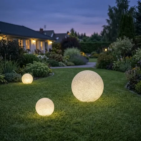 Lampy-kule-ogrodowe - lampa ogrodowa kula do ogrodu granitowa ip65 e27 stono 20n kanlux 