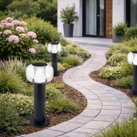 Lampy-ogrodowe-stojace - lampa ogrodowa led słupek 40cm o mocy 12w z neutralnym światłem 4000k ip44 malaga polux/goldlux 