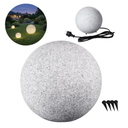 Lampy-kule-ogrodowe - kula do ogrodu duża zewnętrzna lampa wbijana w grunt e27 stono 490n kanlux
