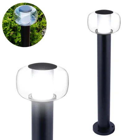 Lampy-ogrodowe-stojace - lampa stojąca do ogrodu led 80cm czarna słupek zewnętrzny oświetleniowy 12w 4000k malaga polux/goldlux 