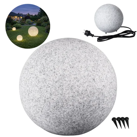 Lampy-kule-ogrodowe - lampa kula ogrodowa duża na prąd z przewodem e27 stono 585n kanlux 