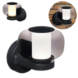 Kinkiety-ogrodowe - kinkiet ogrodowy led czarny lampa ścienna elewacyjna 12w 4000k malaga polux/goldlux