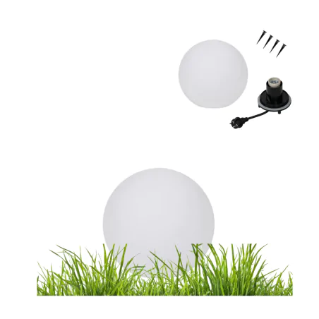 Lampy-kule-ogrodowe - lampa ogrodowa kula do ogrodu na prąd 40cm zewnętrzna 230 ip65 e27 stono mlk kanlux 