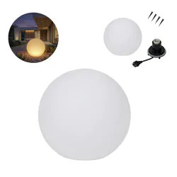 Lampy-kule-ogrodowe - lampa ogrodowa kula do ogrodu na prąd 40cm zewnętrzna 230 ip65 e27 stono mlk kanlux