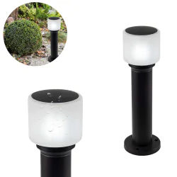 Lampy-ogrodowe-stojace - czarny słupek ogrodowy na żarówkę e27 lampa stojąca 40cm na zewnątrz madrid polux-goldlux