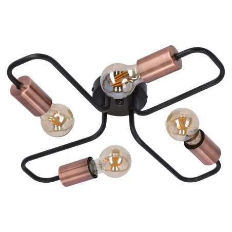 Lampy-sufitowe - czteropunktowa lampa sufitowa czarno-miedziana loft 4x60w e27 herpe 34-66923 candellux 