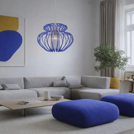 Lampy-sufitowe - lampa sufitowa wisząca duża żyrandol niebieski imperia 31-36561 candellux 