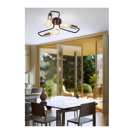 Lampy-sufitowe - czarna lampa sufitowa bez kloszy  loft 3x60w e27 herpe 33-66916 candellux 