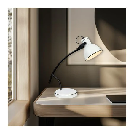 Lampki-biurkowe - lampka biurkowa gabinetowa biały/czarny e14 40w zumba 41-72085 candellux 