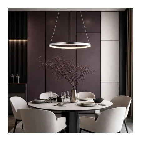 Lampy-sufitowe - chromowa lampa wisząca led okrągła une 40 25w 4000k lune 31-64646 candellux 