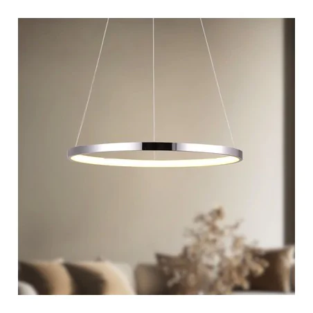 Lampy-sufitowe - chromowa lampa wisząca led okrągła une 40 25w 4000k lune 31-64646 candellux 