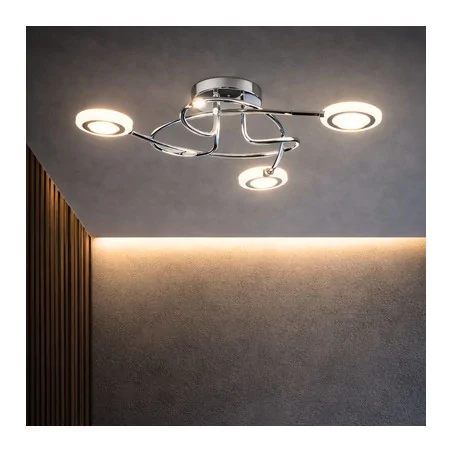 Lampy-sufitowe - designerska lampa sufitowa 3x4w led chrom 3000k aurelion 98-65582 candellux 
