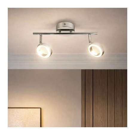 Lampy-sufitowe - podwójna lampa sufitowa - listwa chromowa led 2x4w 3000k aurelion 92-65575 candellux 