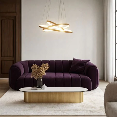 Lampy-sufitowe - led-owa lampa wisząca złota 60w led 4000k lune 33-76397 candellux 