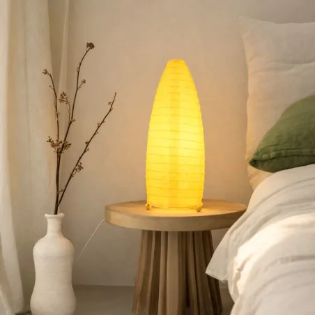 Lampki-biurkowe - lampka stołowa żółta o wysokości 38cm 40w e14 papirus 41-89376 candellux 