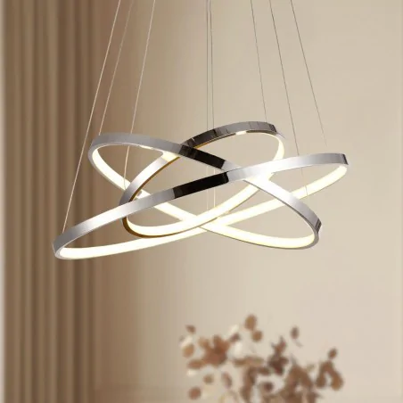 Lampy-sufitowe - lampa wisząca potrójny led w nowoczesnym stylu 60w led 4000k lune 33-64738 candellux 