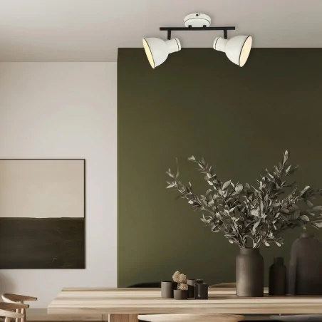 Oprawy-sufitowe - lampa ścienno-sufitowa podwójna w kolorze biało-czarnym e14 2x40w zumba 92-72139 candellux 