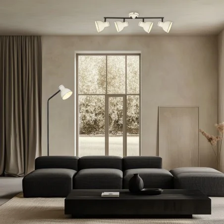 Oprawy-sufitowe - lampa sufitowa poczwórna listwa biały/czarny e14 4x40w zumba 94-72153 candellux 