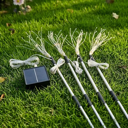 Lampy-solarne - lampki solarne fajerwerki rgb 4 sztuki oświetlenie solarne do ogródka kolorowe eko2492 eko-light 