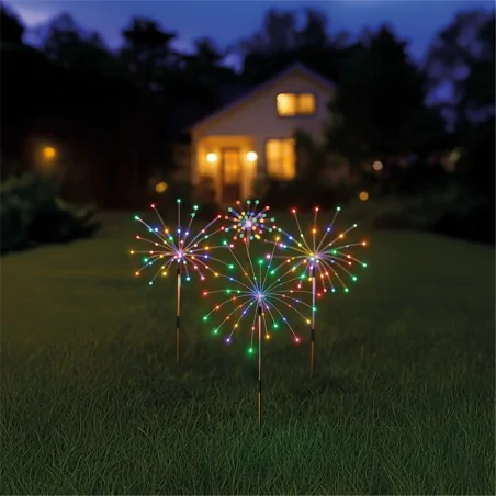 Lampy-solarne - lampki solarne fajerwerki rgb 4 sztuki oświetlenie solarne do ogródka kolorowe eko2492 eko-light 