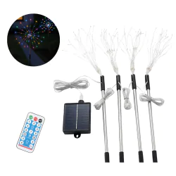 Lampy-solarne - lampki solarne fajerwerki rgb 4 sztuki oświetlenie solarne do ogródka kolorowe eko2492 eko-light