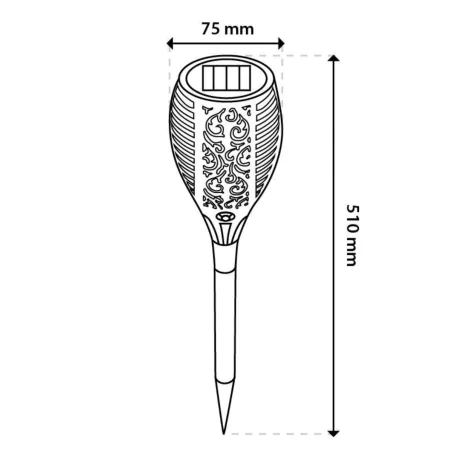 Lampy-solarne - lampka solarna z efektem płomienia wbijana pochodnia z ciepłym światłem 51cm ignis lumiled 