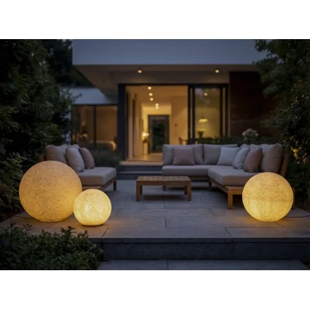 Lampy-kule-ogrodowe - kula ogrodowa terrakota 30cm e27 lampa do ogrodu na prąd stono kanlux 